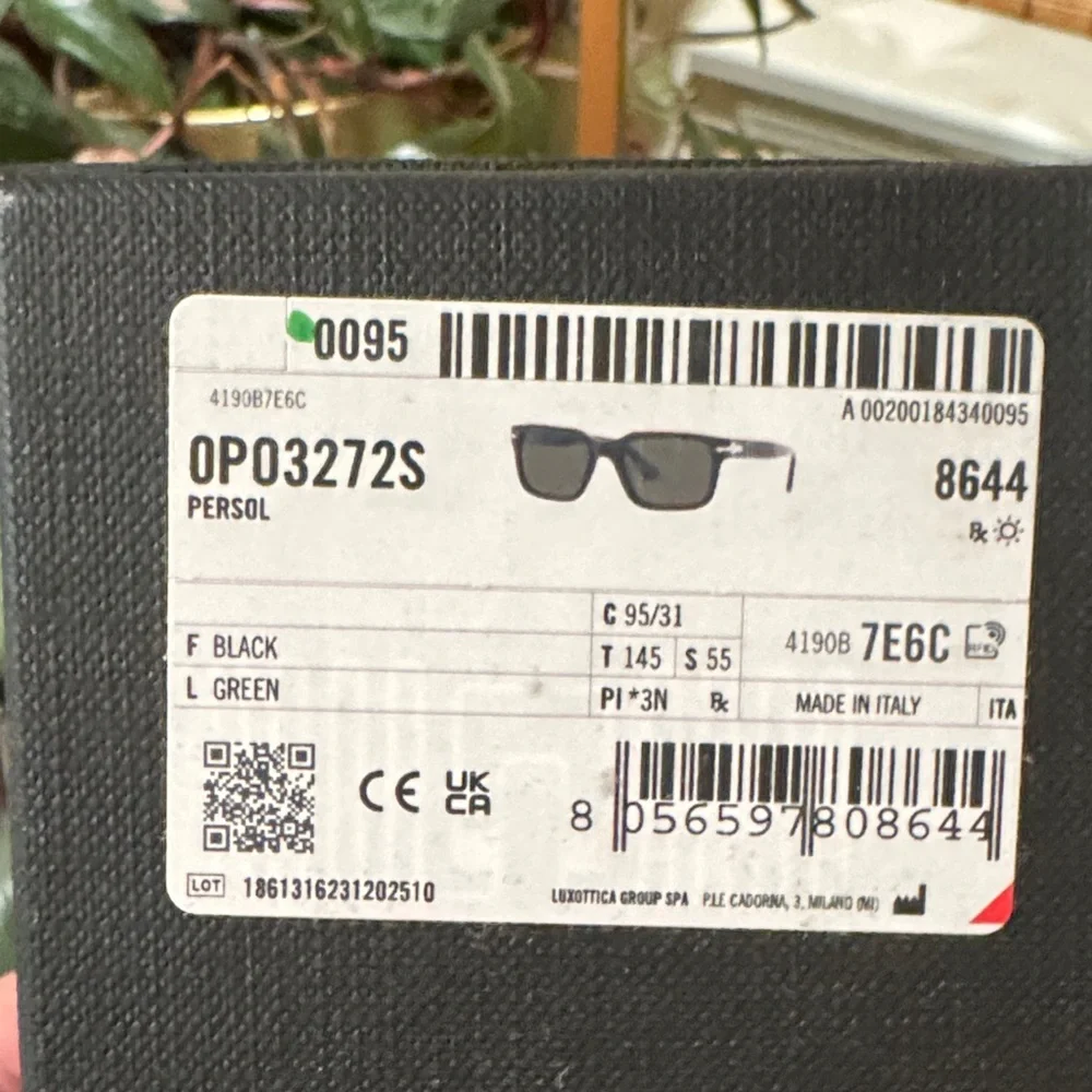 Persol Black Leather Case with Embossed Logo